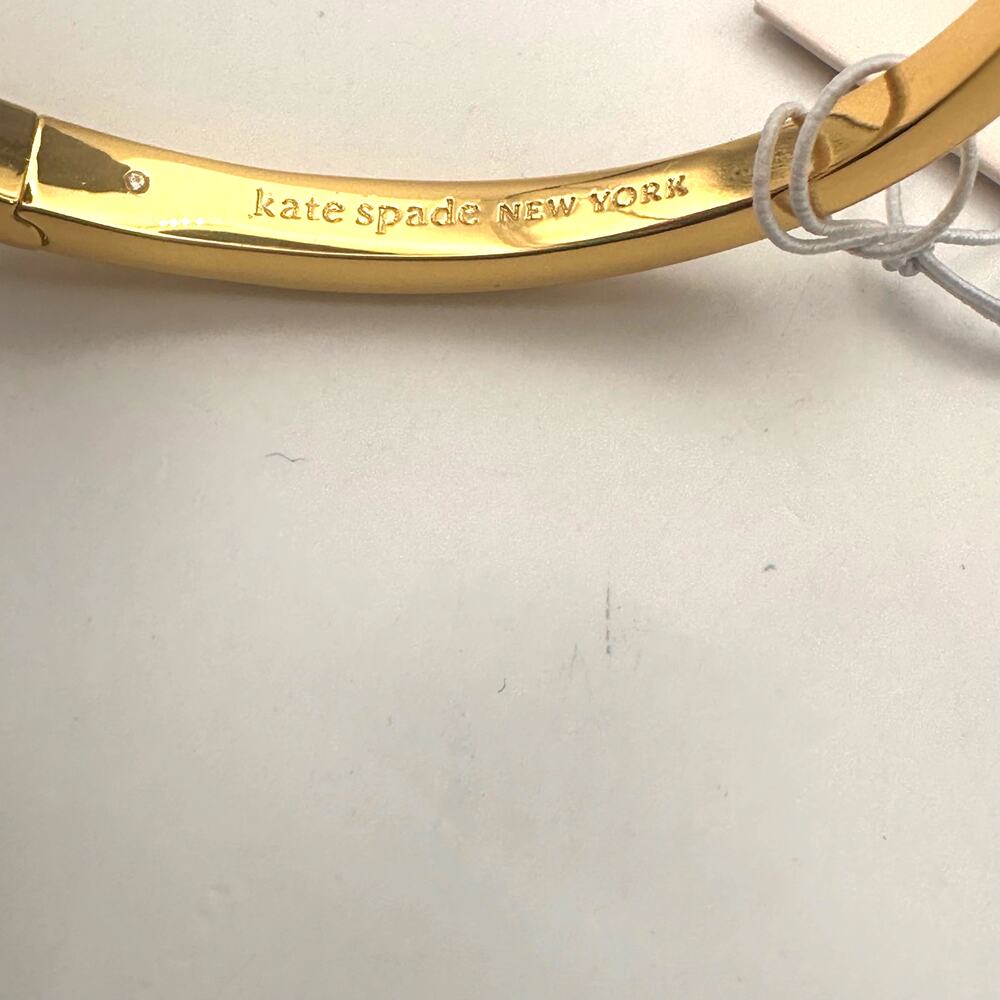 KATE SPADE Black Spades & Studs Cuff Bracelet Gold Plated Designer Bracelet - Picture 10 of 11